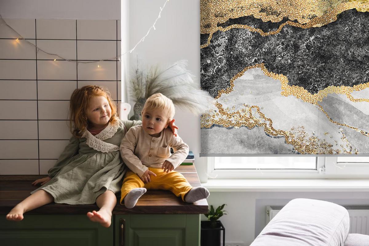 INNENROLLO - Fensterrollo - Rollo - 70x140 cm - Marmor - Weiß, Kunststoff (70/140/0.5cm) - TULUP
