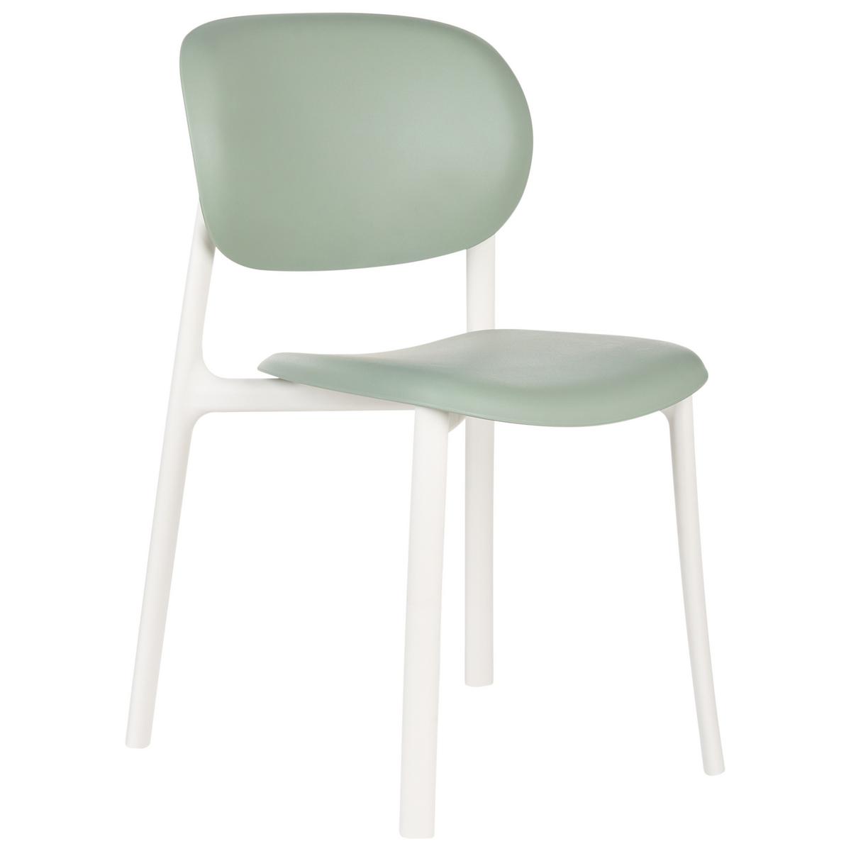 GARTENSTUHL 4er-Set Grün Musano - Weiß/Grün, Kunststoff (47/88/46cm) - Beliani