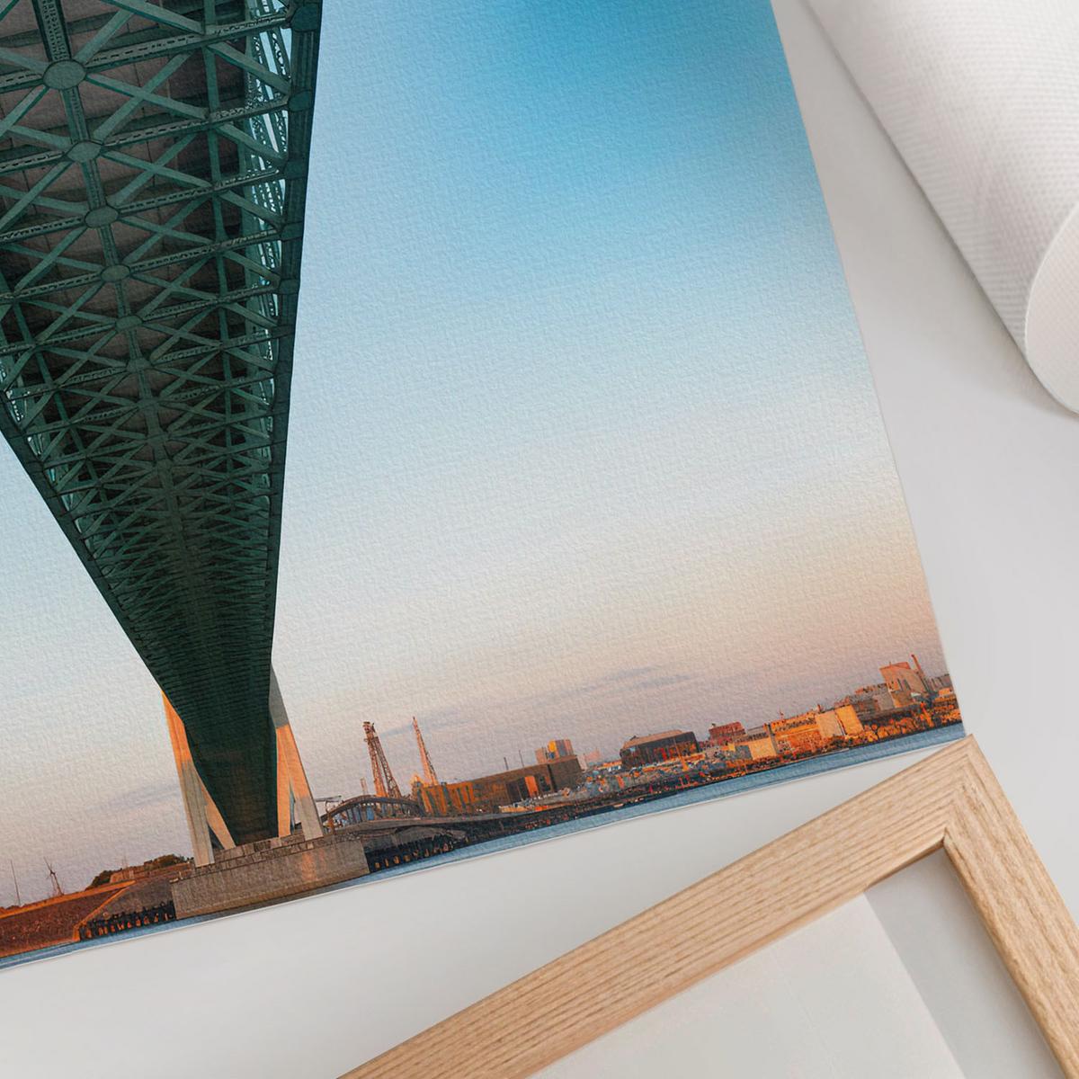 POSTER - 29x42 cm - Karo - Unter der Brücke - Blau, Textil (29/42/0.1cm) - TULUP