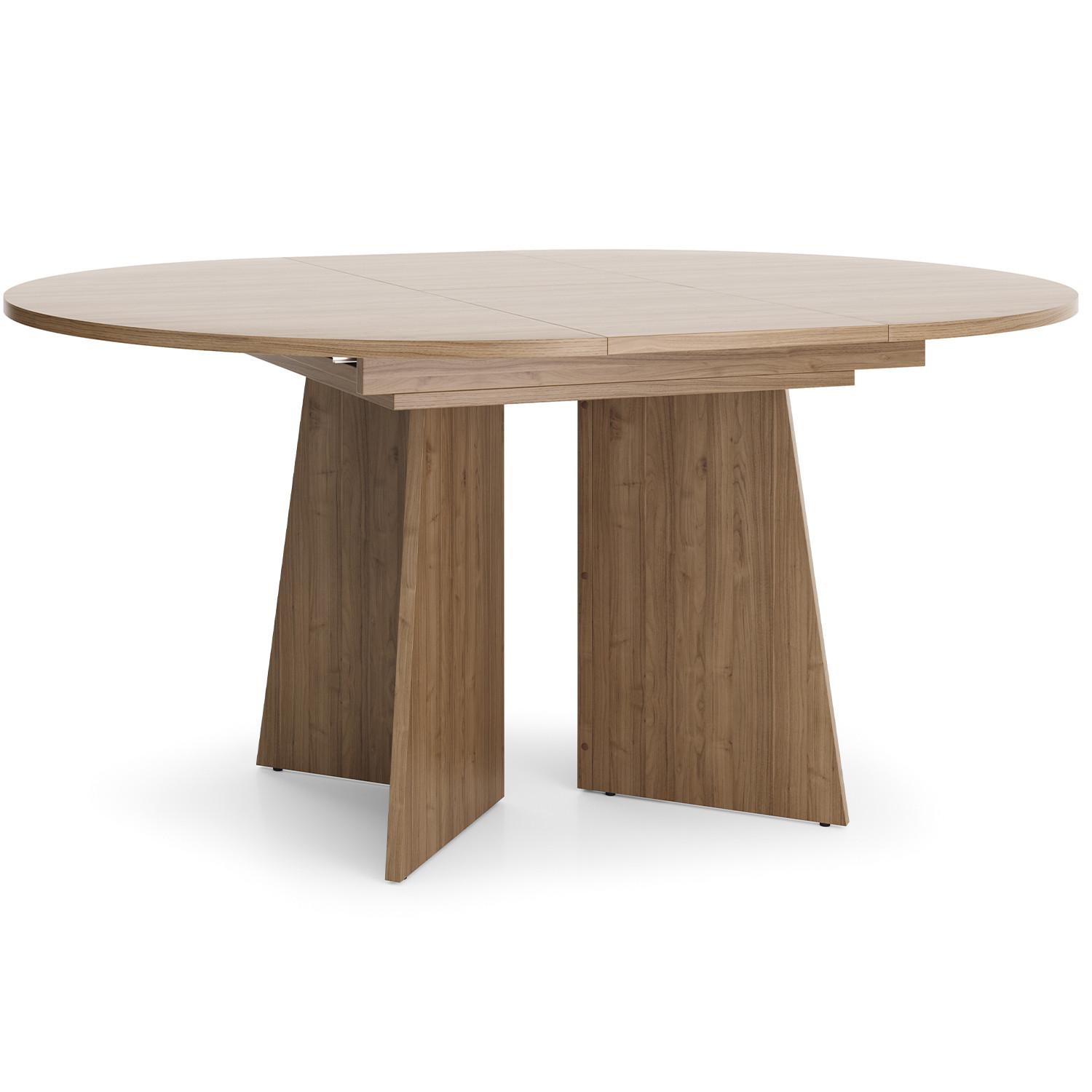 ESSTISCH Aurora 120–160 cm ausziehbar für Esszimmer, Nussbaum - Nussbaumfarben, Holzwerkstoff (120/120/76cm) - Beautysofa