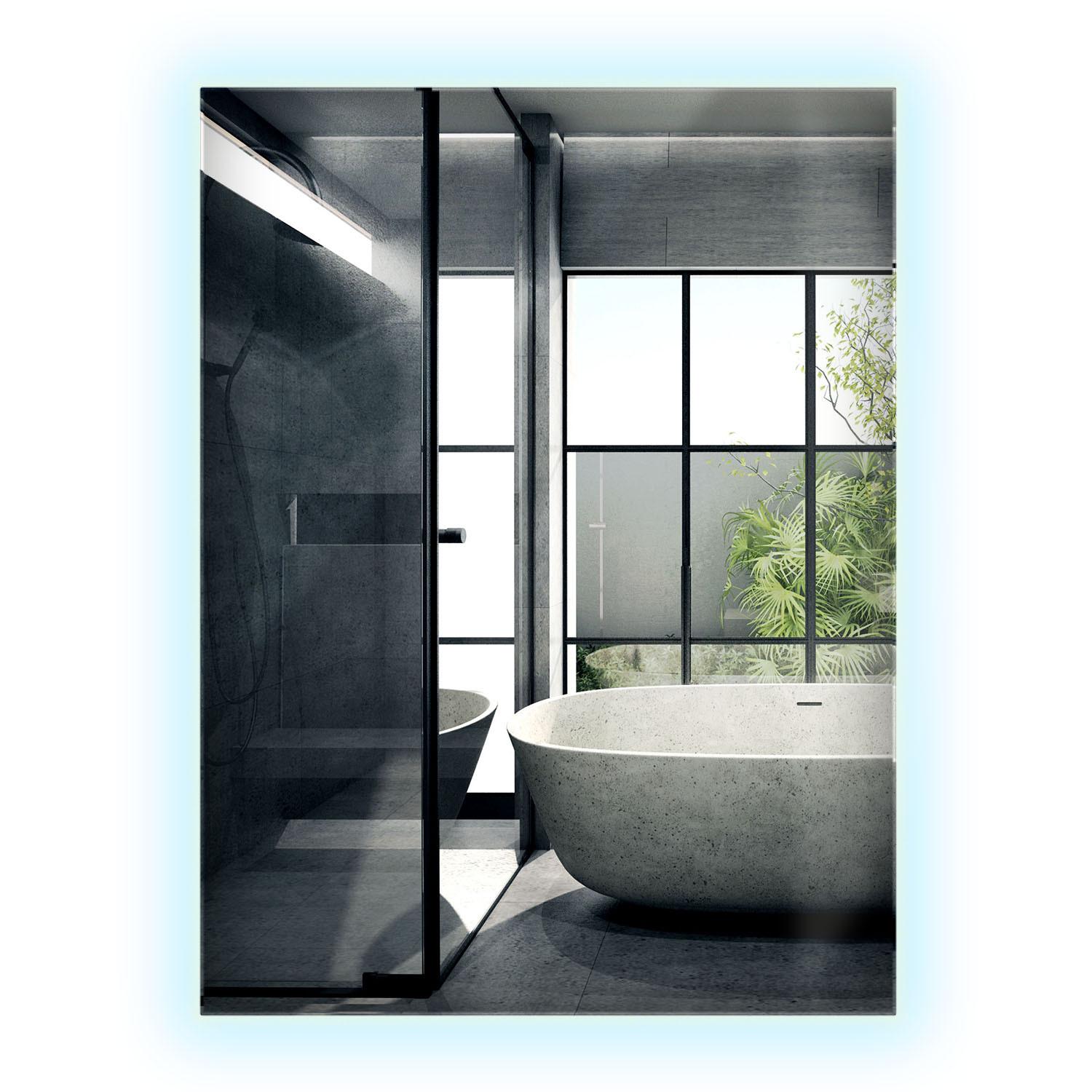 LED-SPIEGEL 80x60 cm Rechteckig Kaltweiß 6000K - Transparent, Glas (60/80/0.4cm) - Wallfluent