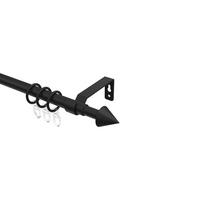 GARDINENSTANGE / TELESKOPSTANGE Hera Cone 130-240 cm, 1-läufig, 16/13 mm Ø Schwarz - Schwarz, Kunststoff/Metall (240cm) - INTERDECO