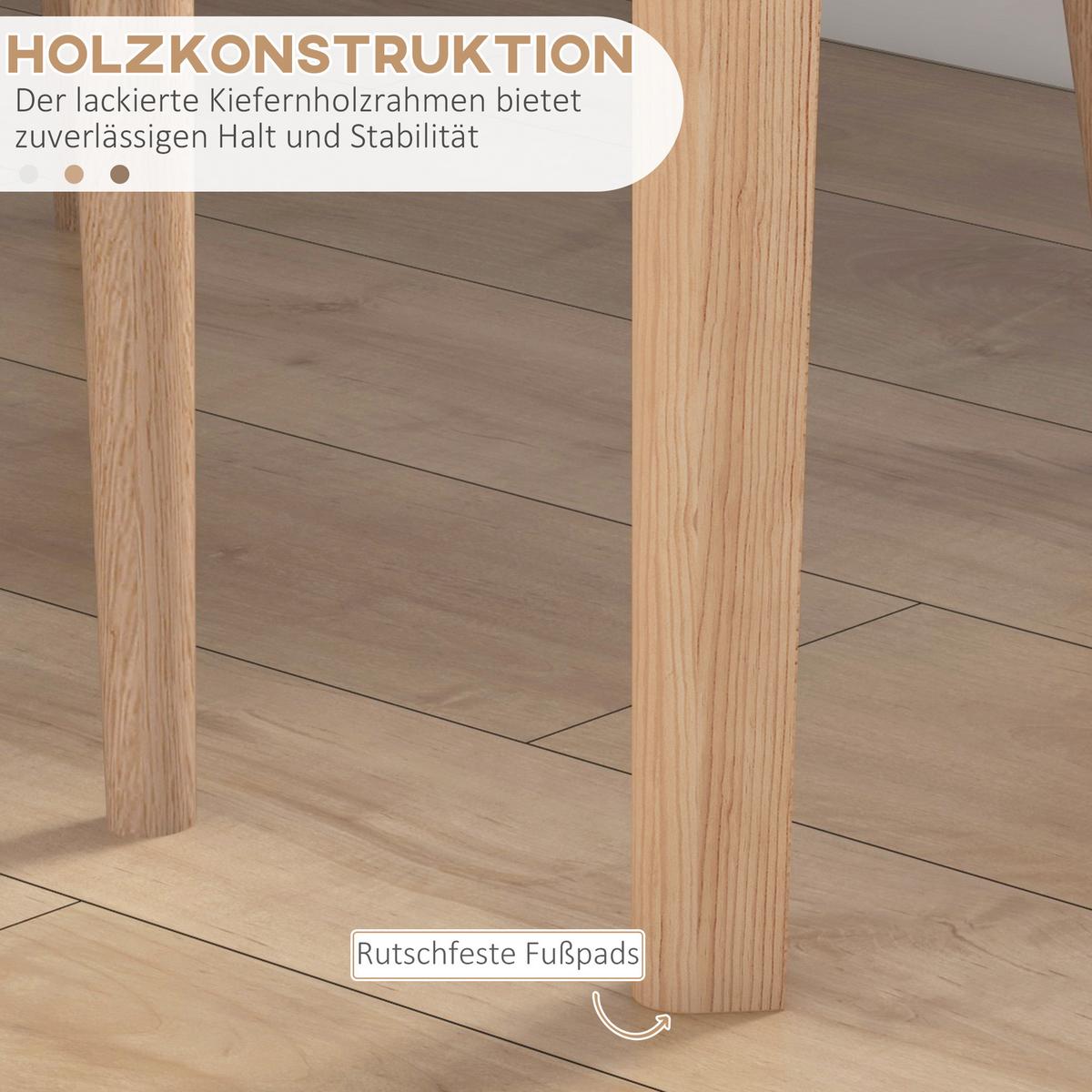 ESSTISCH, Kiefernholz, Weiß - Weiß, Holz (75/75/76cm) - HOMCOM