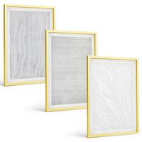 BILDER SET 3er Set - 40x60 cm Goldrahmen - Helle Sandmusterstrukturen - Goldfarben, Kunststoff (40/60cm) - TULUP