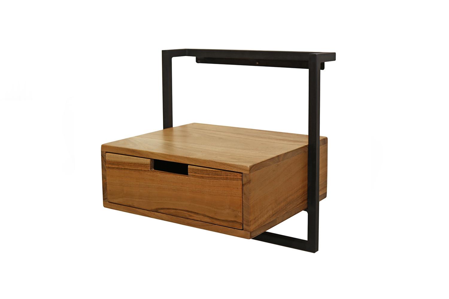 NACHTTISCH AIDY Holz Akazie - Zwetschgeholzfarben, Holz (44/45/35cm) - KAWOLA