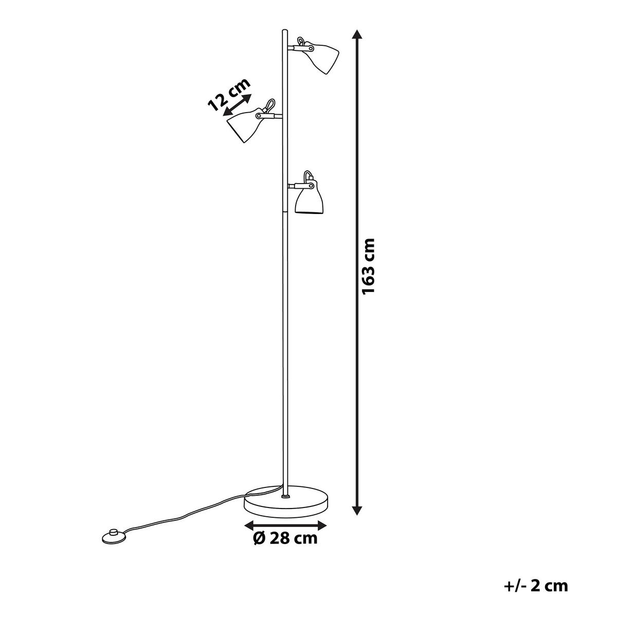 STEHLAMPE Mistago 28/28/163 cm - Grau, Metall (28/28/163cm) - Beliani