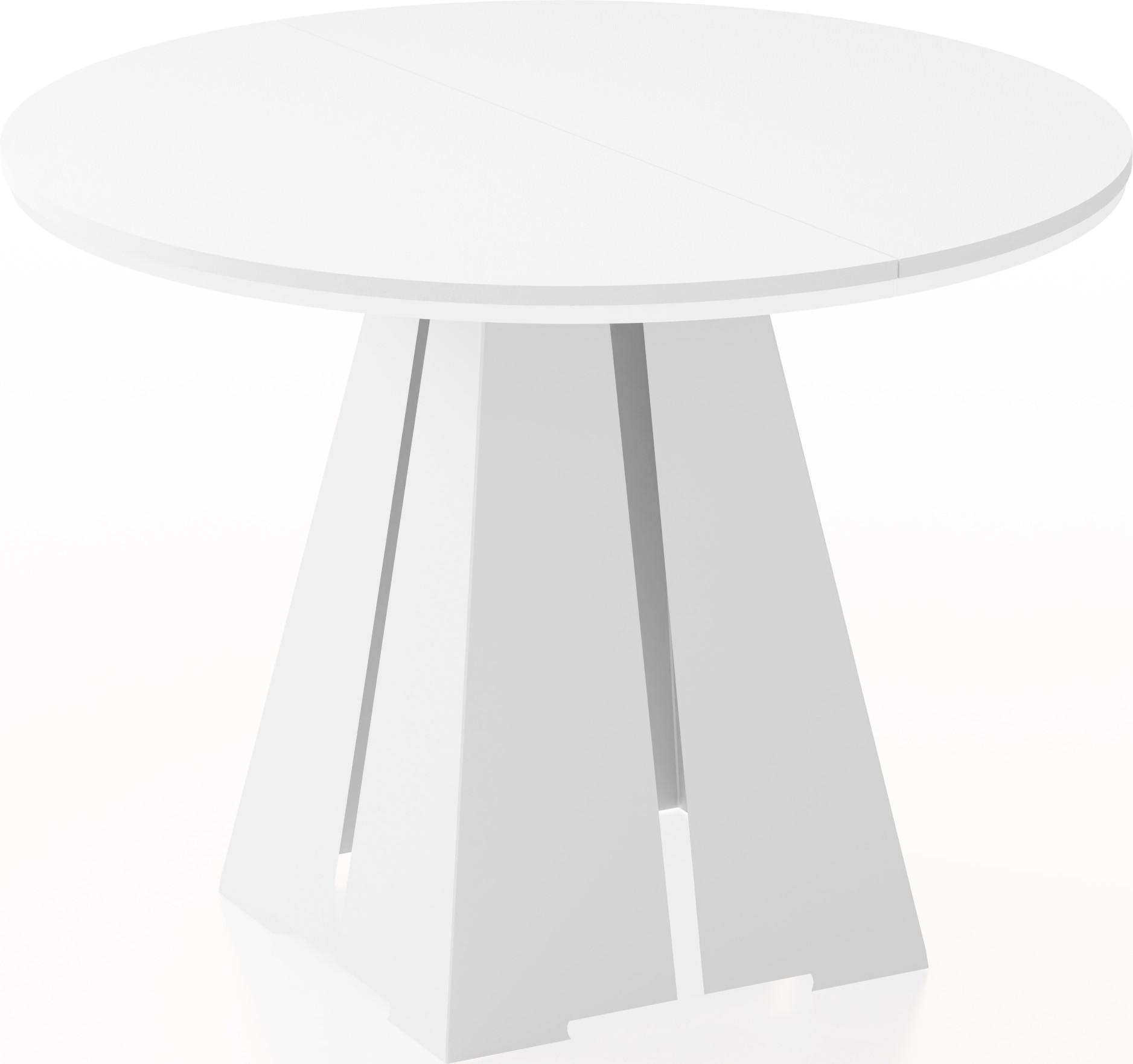 ESSTISCH Kova runder ausziehbarer, Weiß 100-180/100/76 cm - Weiß, Holzwerkstoff/Metall (100/176/76cm) - WFL GROUP