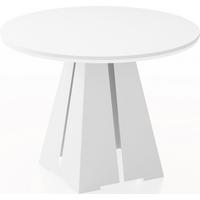 ESSTISCH Kova runder ausziehbarer, Weiß 100-180/100/76 cm - Weiß, Holzwerkstoff/Metall (100/176/76cm) - WFL GROUP