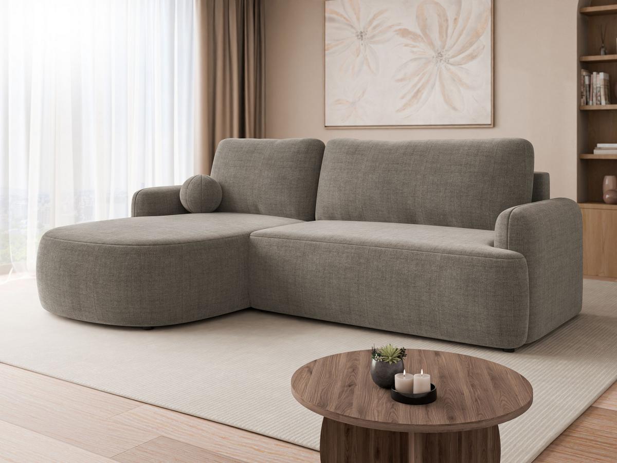 ECKSOFA Loridu Premium, Seite: Links - Schwarz/Braun, Holz/Kunststoff (250/174cm) - MIRJAN24