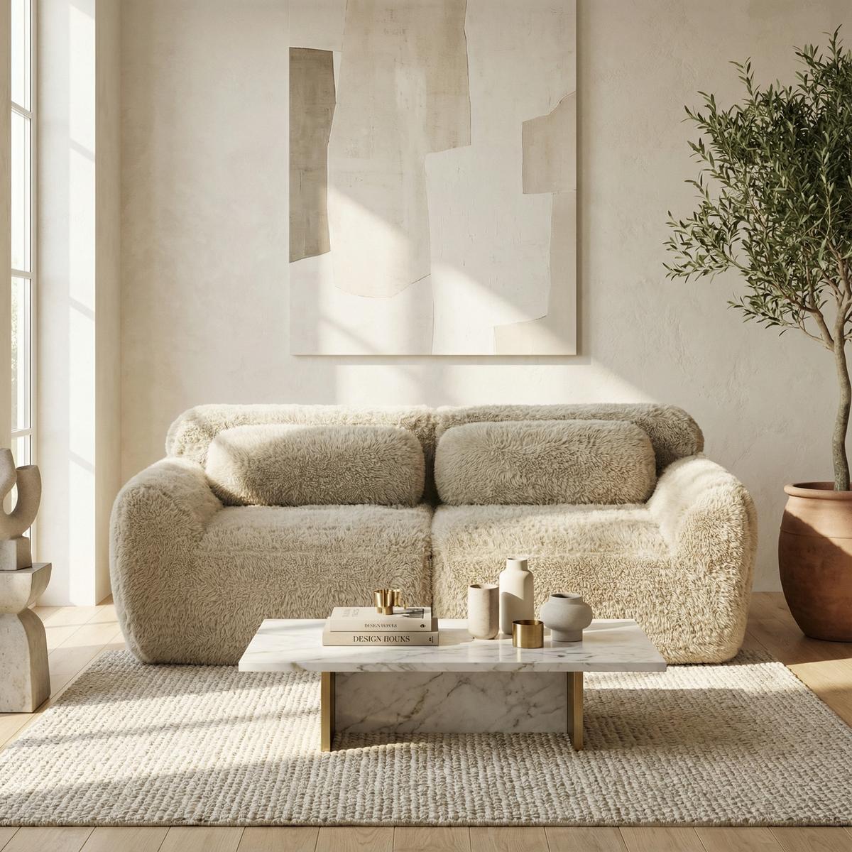 2-SITZER SOFA Beige ergonomisch & montagefrei - Beige, Textil (204/73/104cm) - Urban Meuble