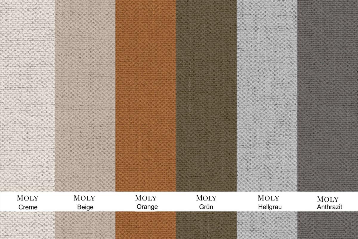 SOFASET Chantal In Moly - Creme, Holzwerkstoff/Textil (251/78/96cm) - Fun Möbel