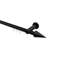 GARDINENSTANGE INNENLAUF Platon Savio 360 cm (geteilt in 2 x 180 cm), 1-läufig, 20 mm Ø Schwarz - Schwarz, Metall (360cm) - INTERDECO