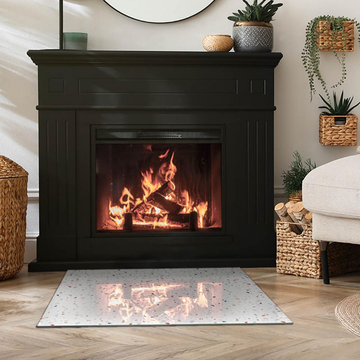 GLASPLATTE für Kamin 80x60 cm - Weiß, Glas (80/60/0.4cm) - TULUP