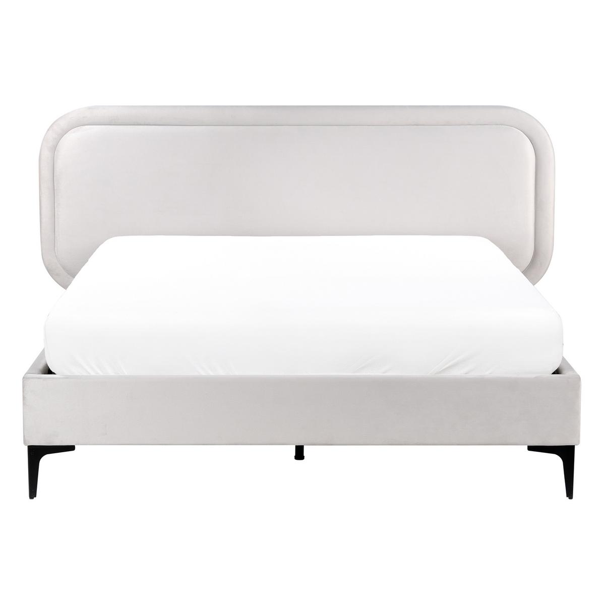 BETT mit Lattenrost 140/200 cm Hellgrau Suzette - Hellgrau, Textil (140/200cm) - Beliani