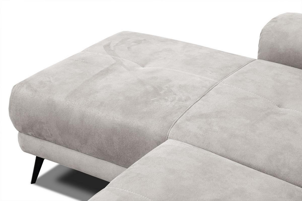 ECKSOFA FIERO 4-Sitzer, ecru - Ecru/Schwarz, Holzwerkstoff/Textil (158/269cm) - Wozimo