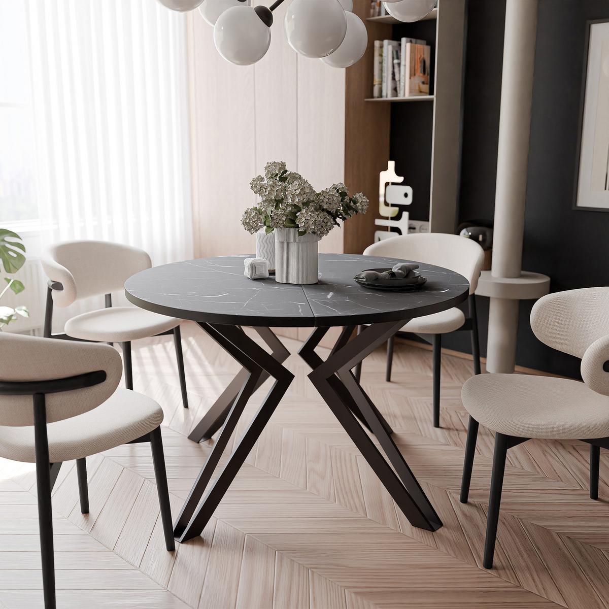 ESSTISCH ausziehbar aus MDF, Schwarz - Schwarz, Holzwerkstoff (100/100/76cm) - Idohome