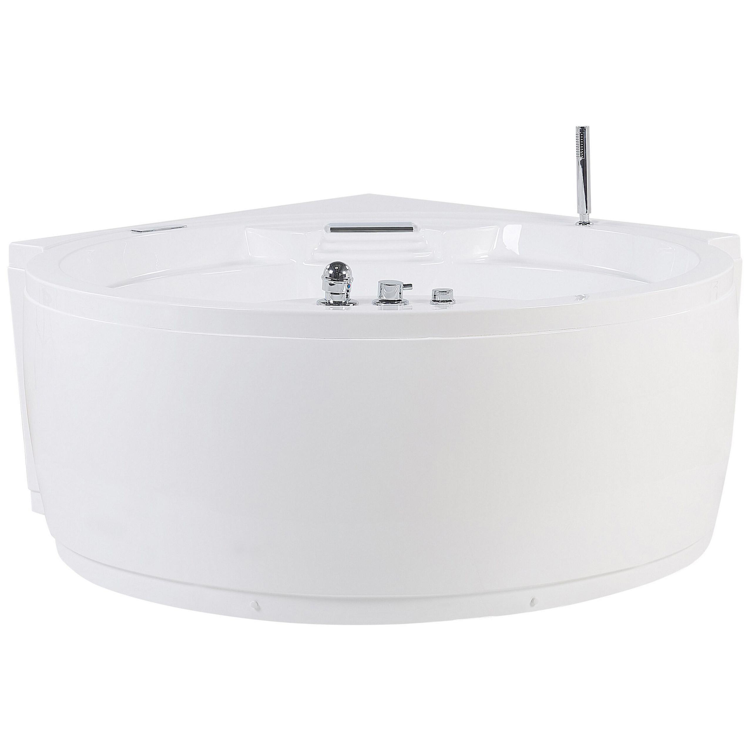 WHIRLPOOL-BADEWANNE 150x181x64 cm weiß Milano - Weiß, Kunststoff (150/64/181cm) - Beliani