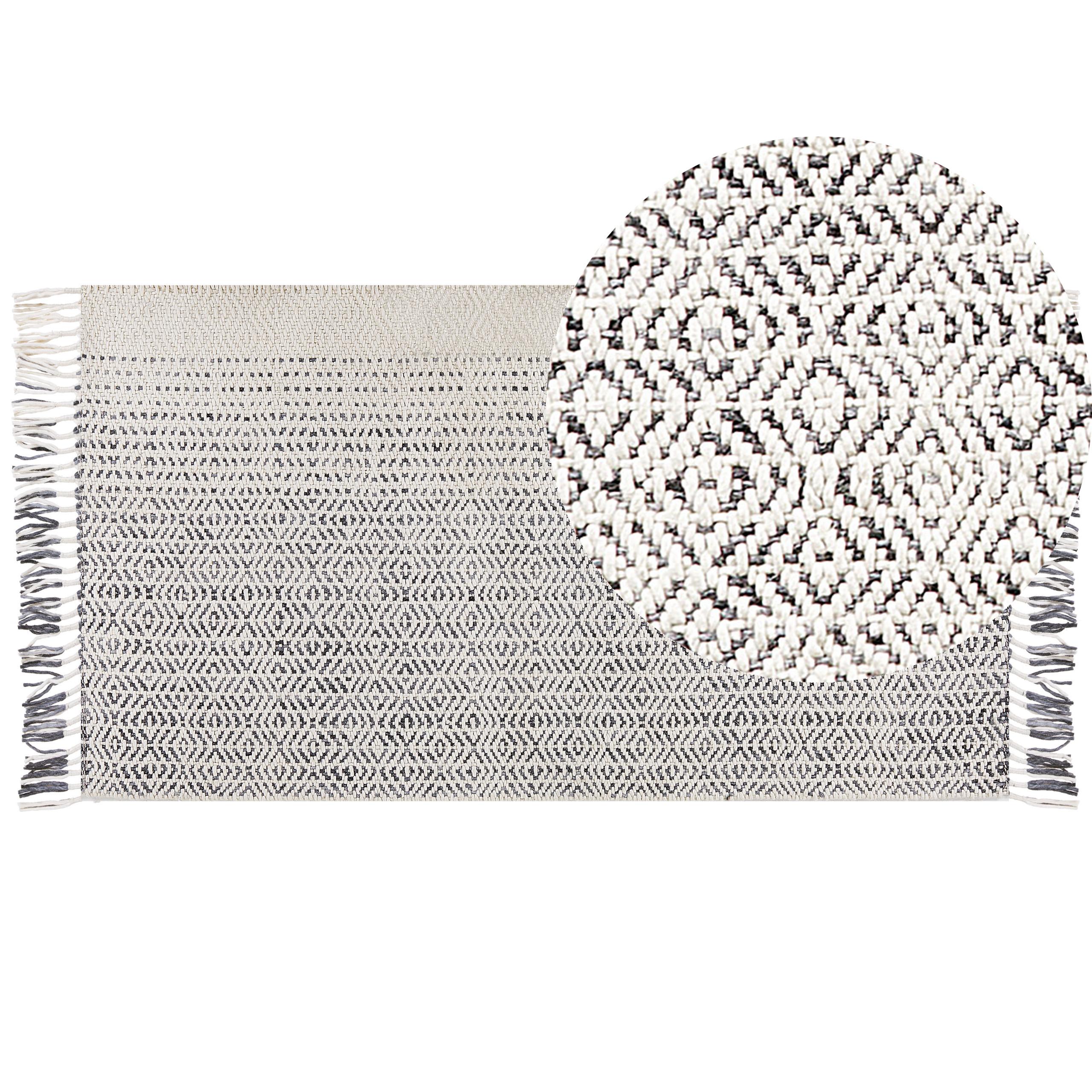 KURZFLOR-TEPPICH Omerli 150/80 cm - Weiß, Textil (80/150cm) - Beliani