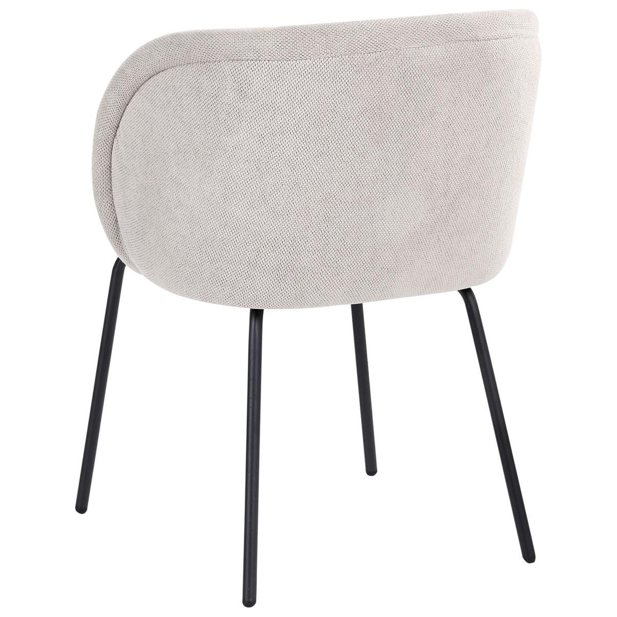 ESSZIMMERSTUHL 2er Set Stoff Cremeweiß Sarasota - Creme, Textil/Metall (60/79/60cm) - Beliani