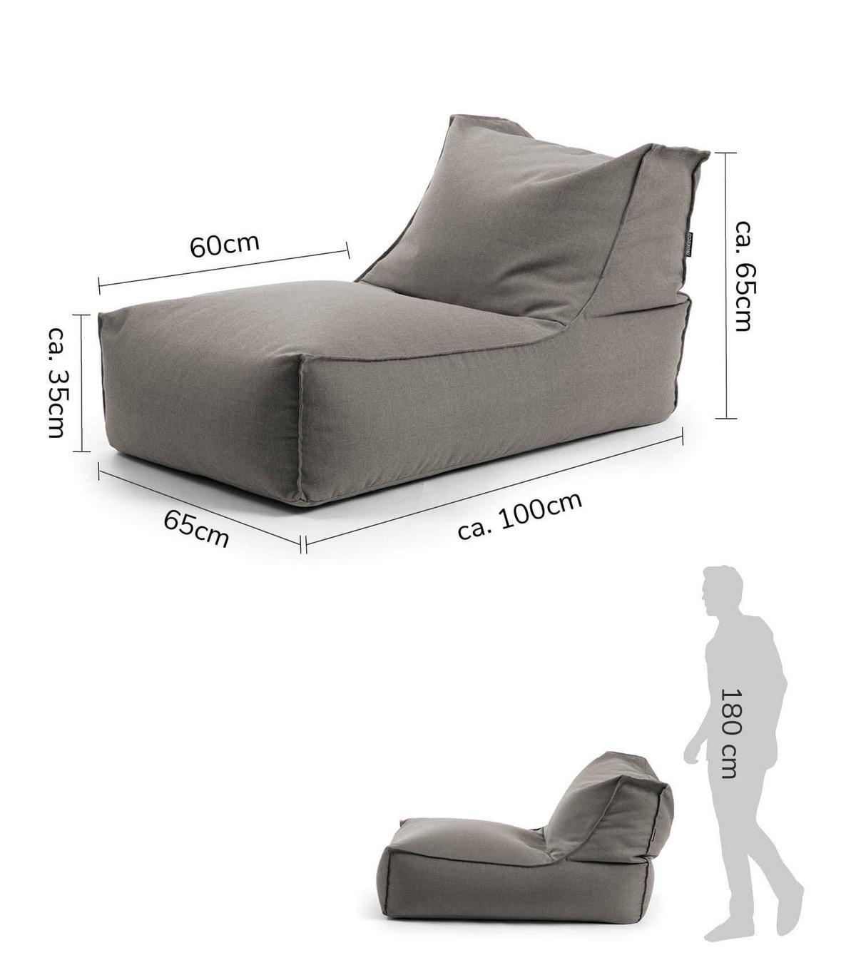 OUTDOOR SITZSACK Der Sundowner - Dunkelgrau, Textil (60/65/95cm) - Mokebo