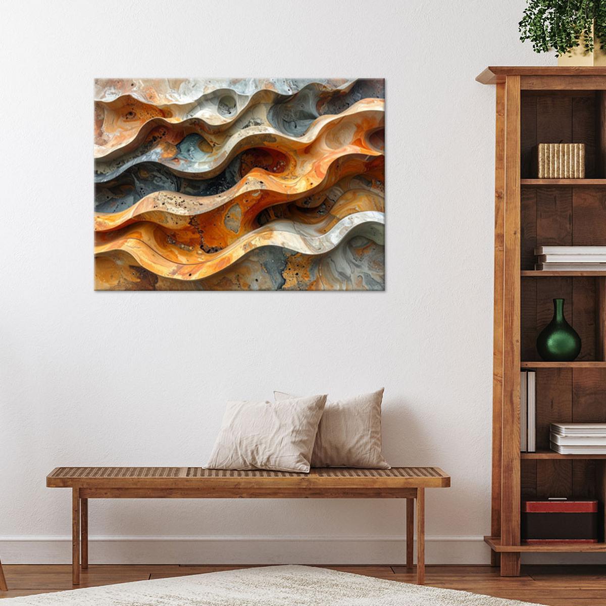 LEINWANDBILD 3D und geometrisch 100x70cm - Multicolor, Textil (100/70cm) - Feeby