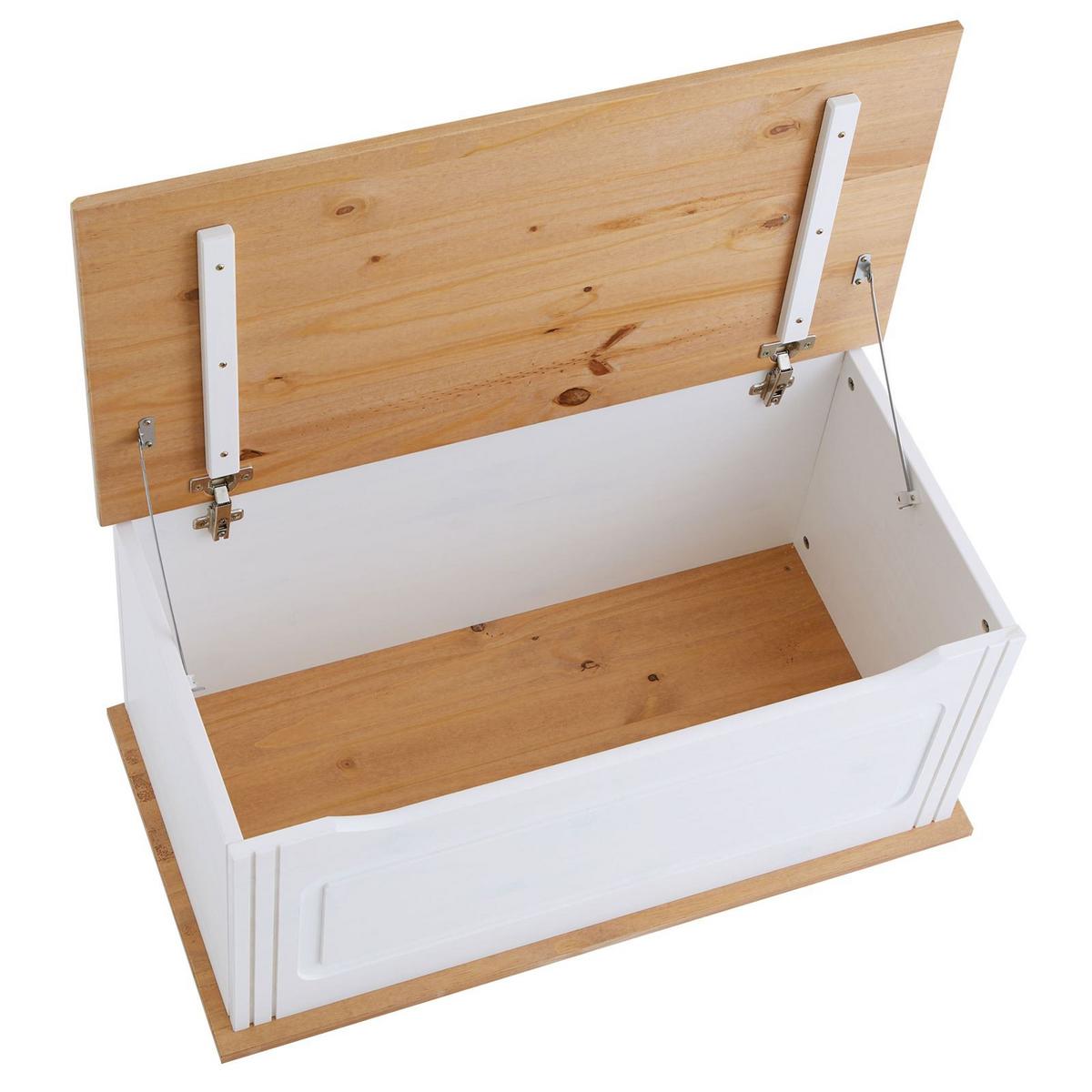 SITZTRUHE BRISTOL weiß/braun - Weiß/Braun, Holz (85/45/43cm) - IDIMEX