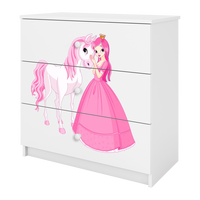 KOMMODE Babydreams Prinzessin Pferd 81/81/41 - Weiß, Holzwerkstoff (81/81/41cm) - RAUMHIRSCH FURNITURE