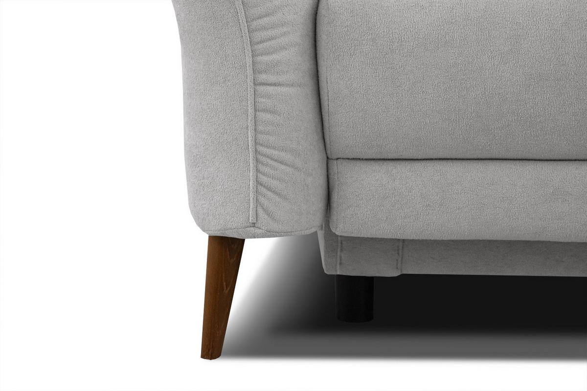 SOFA FIGARI 3-Sitzer mit Schlaffunktion, hellgrau - Hellgrau/Braun, Holz/Textil (232/90/107cm) - Wozimo