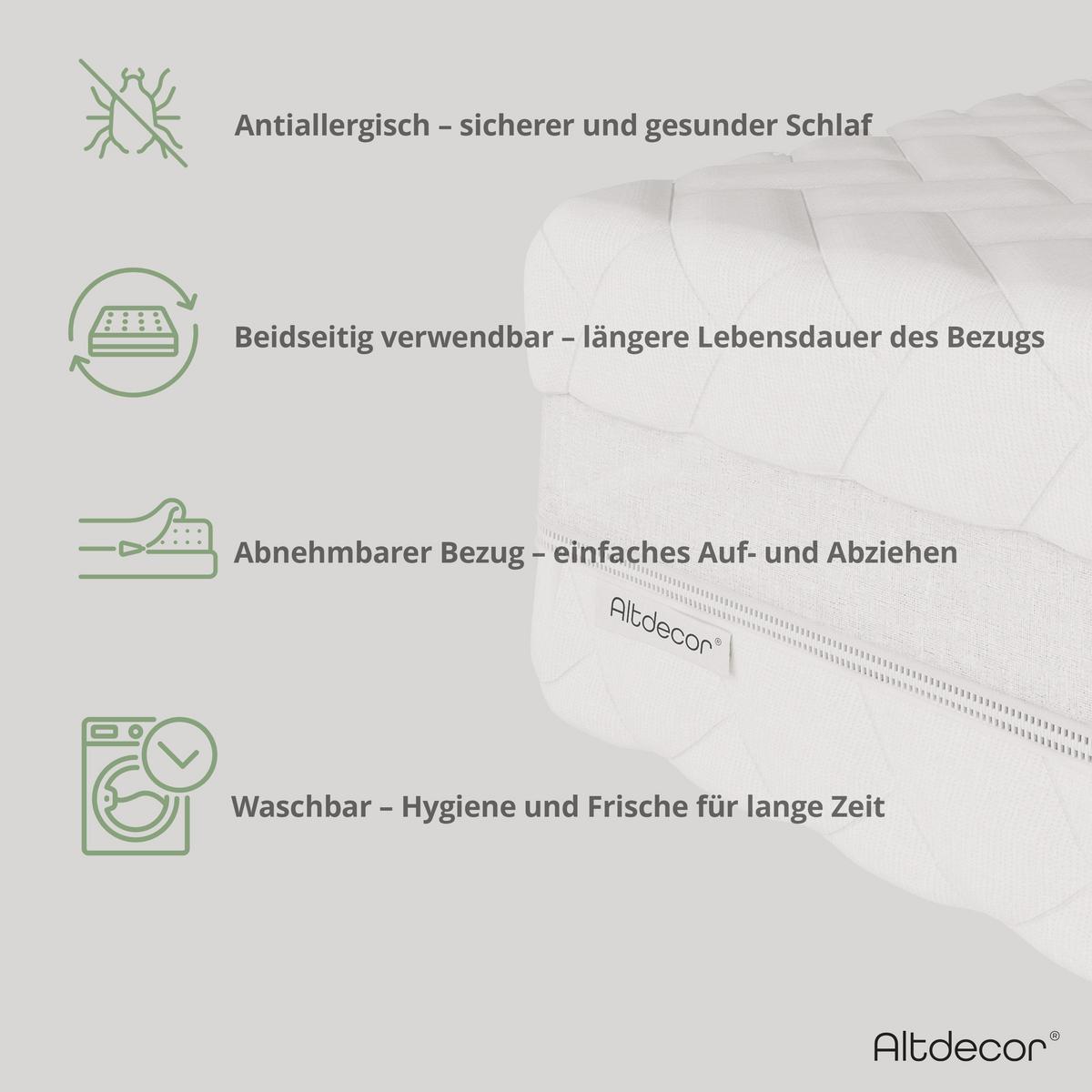 MATRATZE 140x200 Härtegrad H3 & H4 - 28 cm Taschenfederkernmatratze Bett Matratzen MINTA - Weiß, Kunststoff (140/200cm) - ALTDECOR