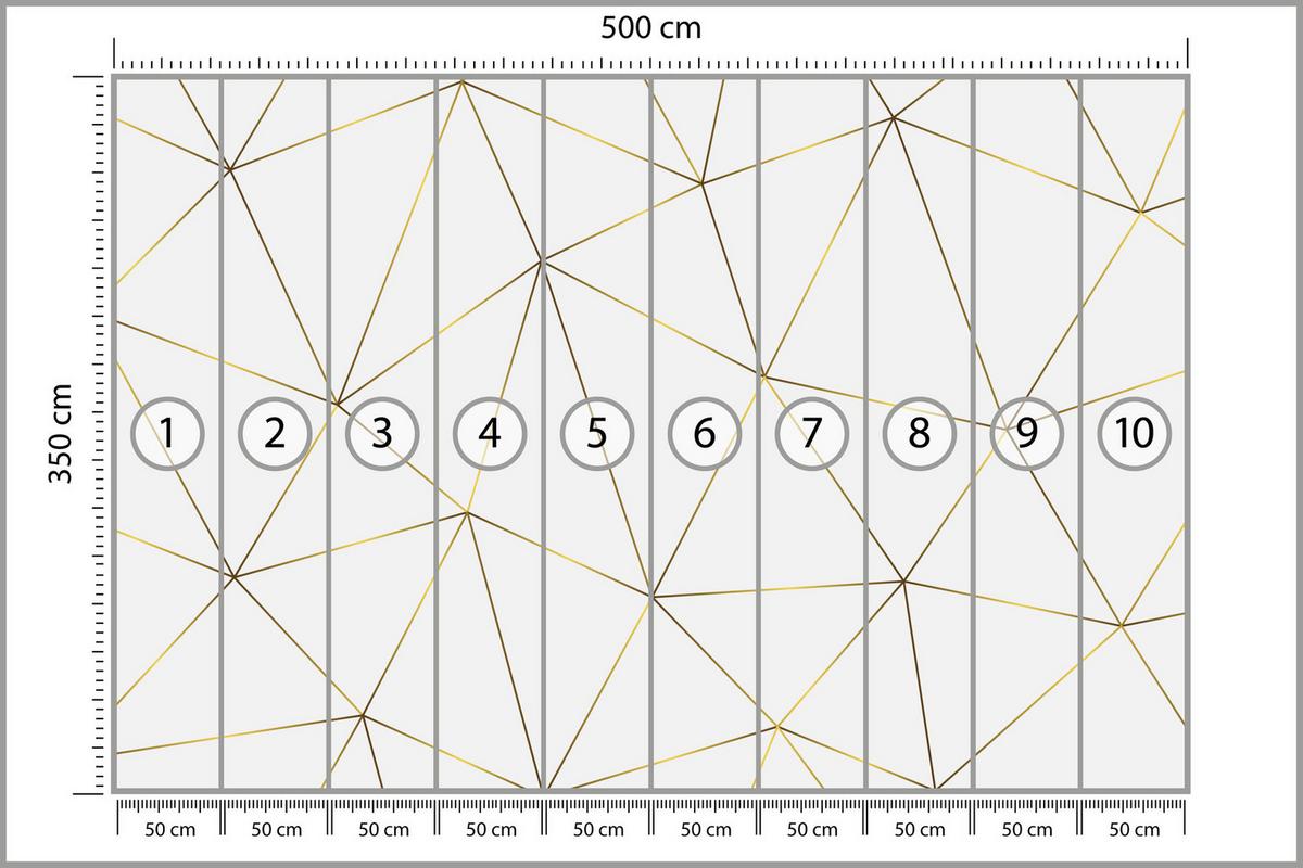 FOTOTAPETE Geometrische Abstraktion Glamour Stil 500x350 - Gelb/Beige, Papier (500/350cm) - Muralo