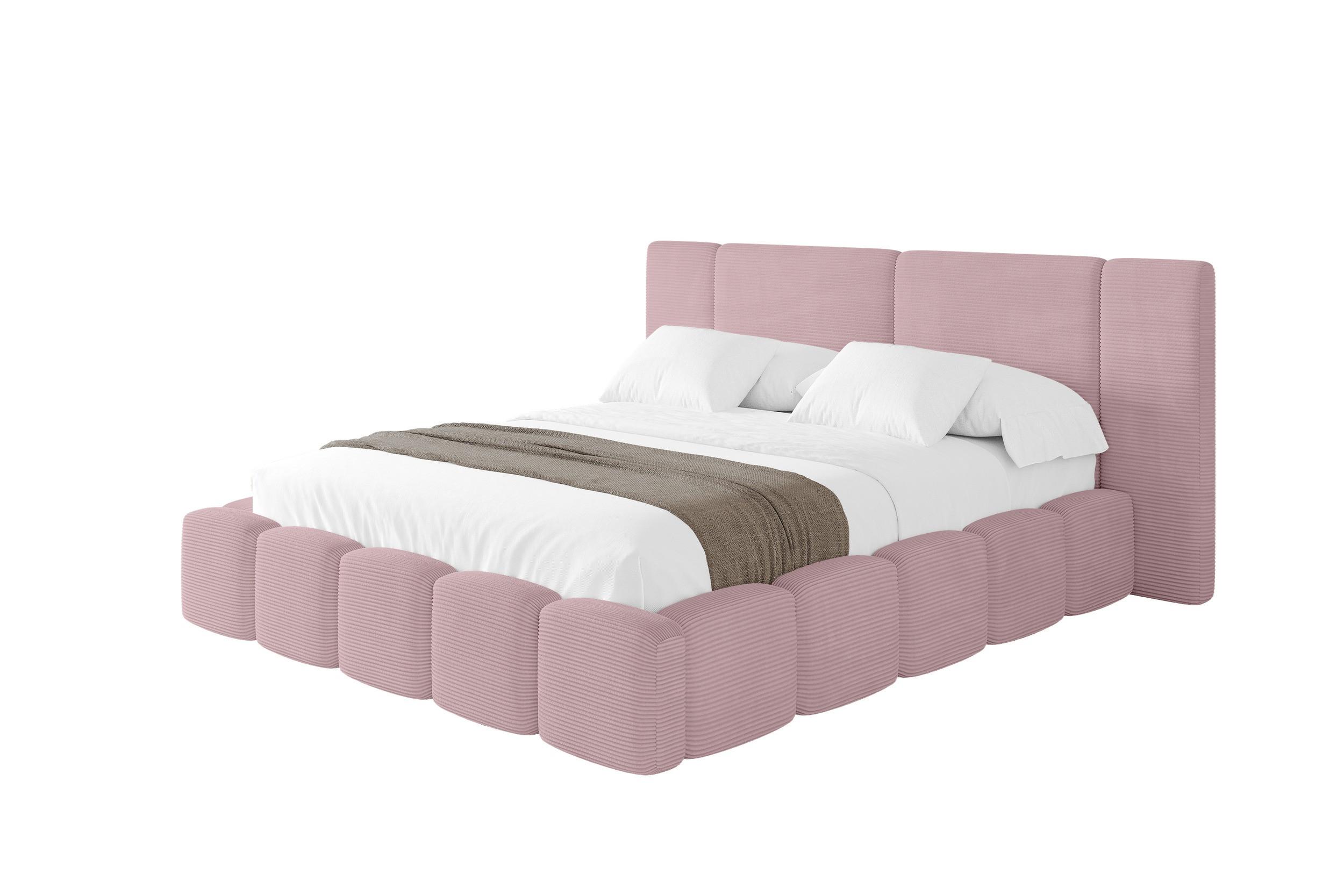 POLSTERBETT mit Bettkasten und Lattenrost, Boxbett ohne Matratze - NILO 120x200 Rosa - Rosa, Holzwerkstoff/Textil (120/200cm) - ALTDECOR