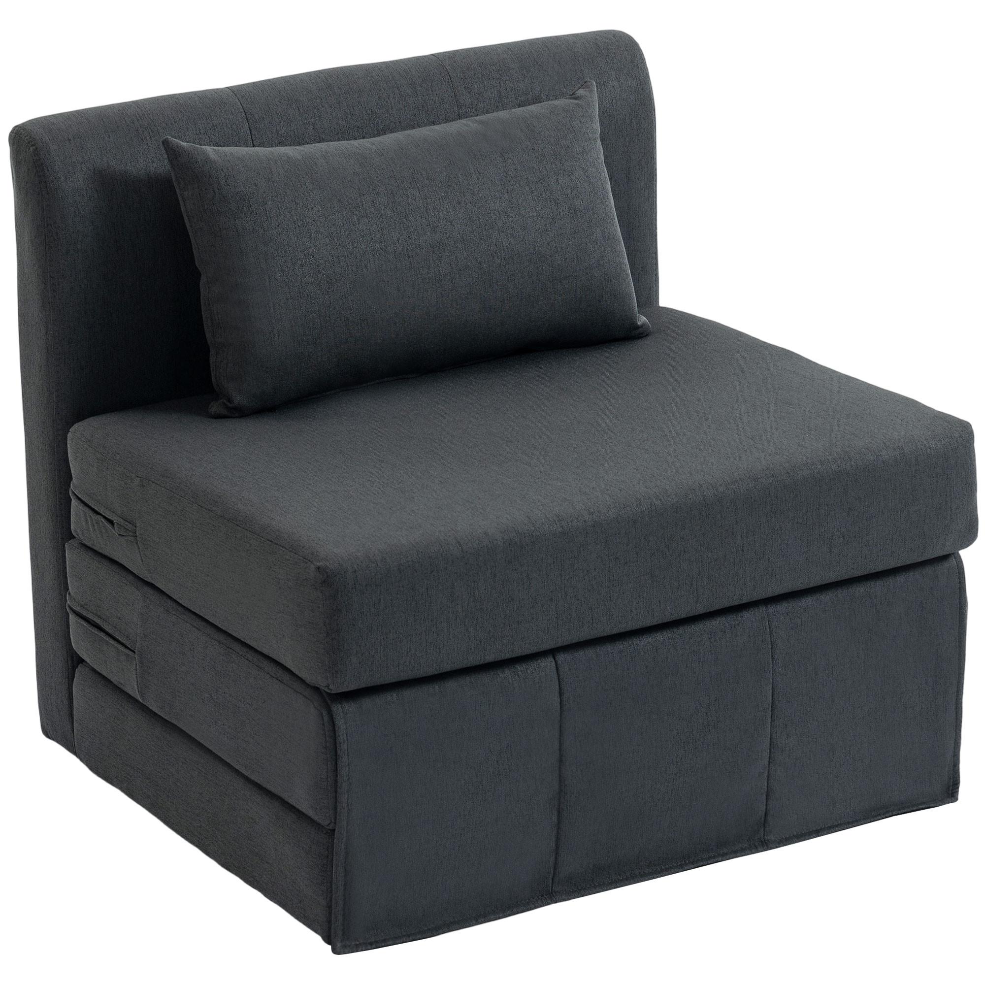 BODENSESSEL Polyester Schaumstoff Dunkelgrau - Dunkelgrau, Textil (75/74/80cm) - HOMCOM