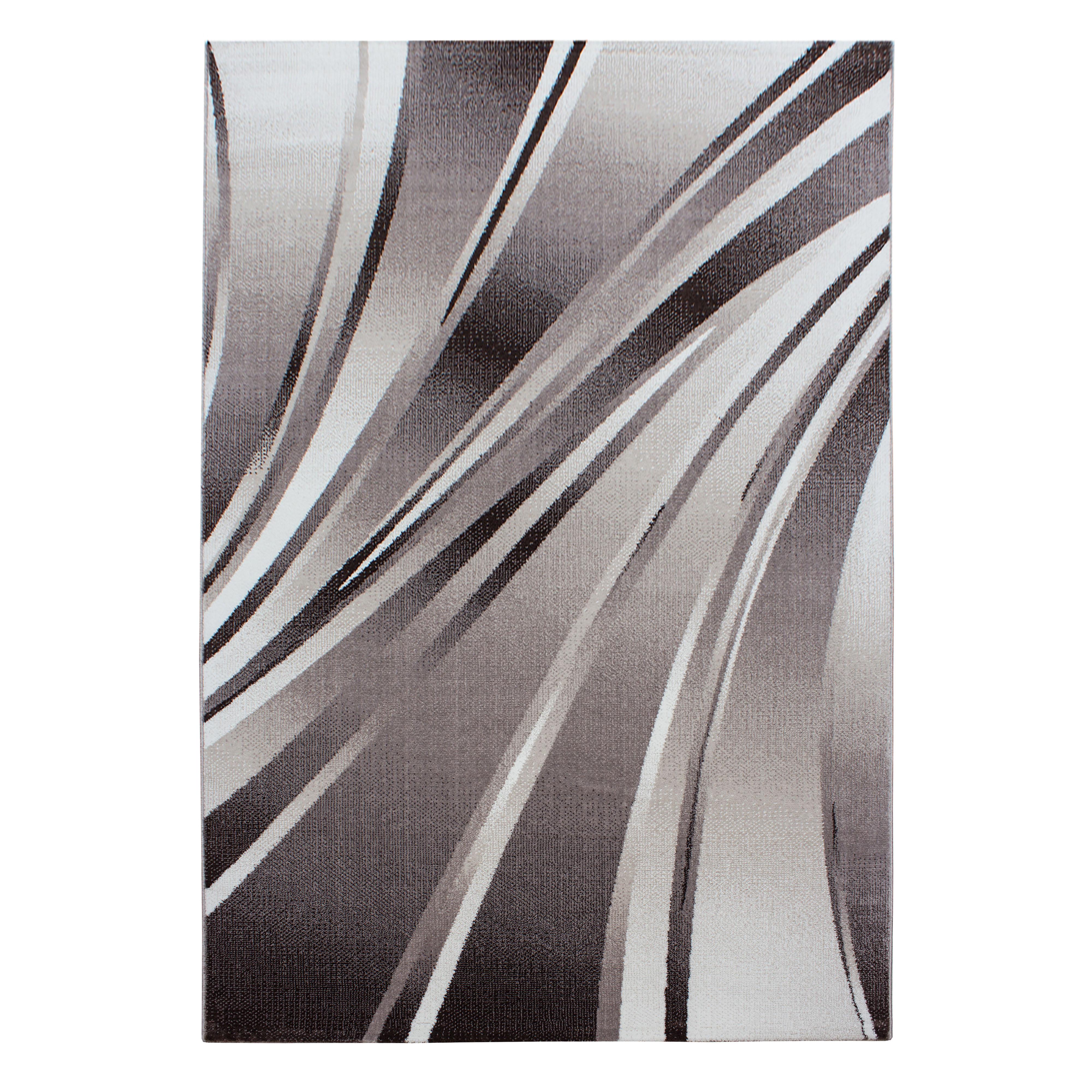 KURZFLORTEPPICH DRAU, mit abstraktem Wellenmuster, Braun, 160 x 230 cm - Braun, Textil (160/230cm) - KADIMA DESIGN