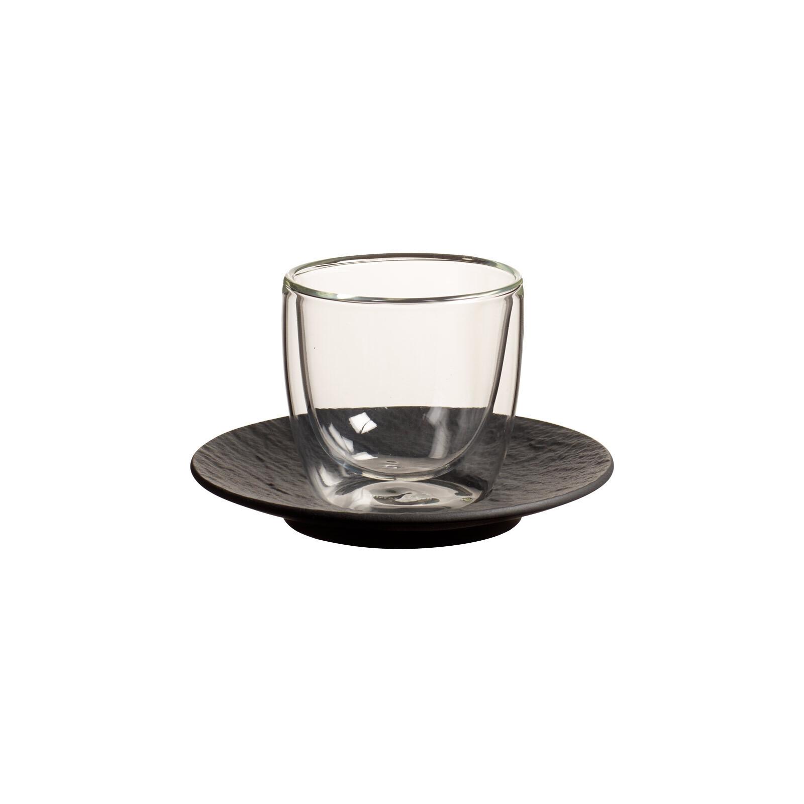 ESPRESSOGLAS MIT UNTERTASSE Manufacture Rock Glow transparent 60 ml - Transparent, Glas/Keramik (12.1/8.6/12.1cm) - Villeroy & Boch