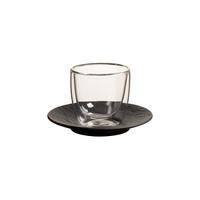 ESPRESSOGLAS MIT UNTERTASSE Manufacture Rock Glow transparent 60 ml - Transparent, Glas/Keramik (12.1/8.6/12.1cm) - Villeroy & Boch