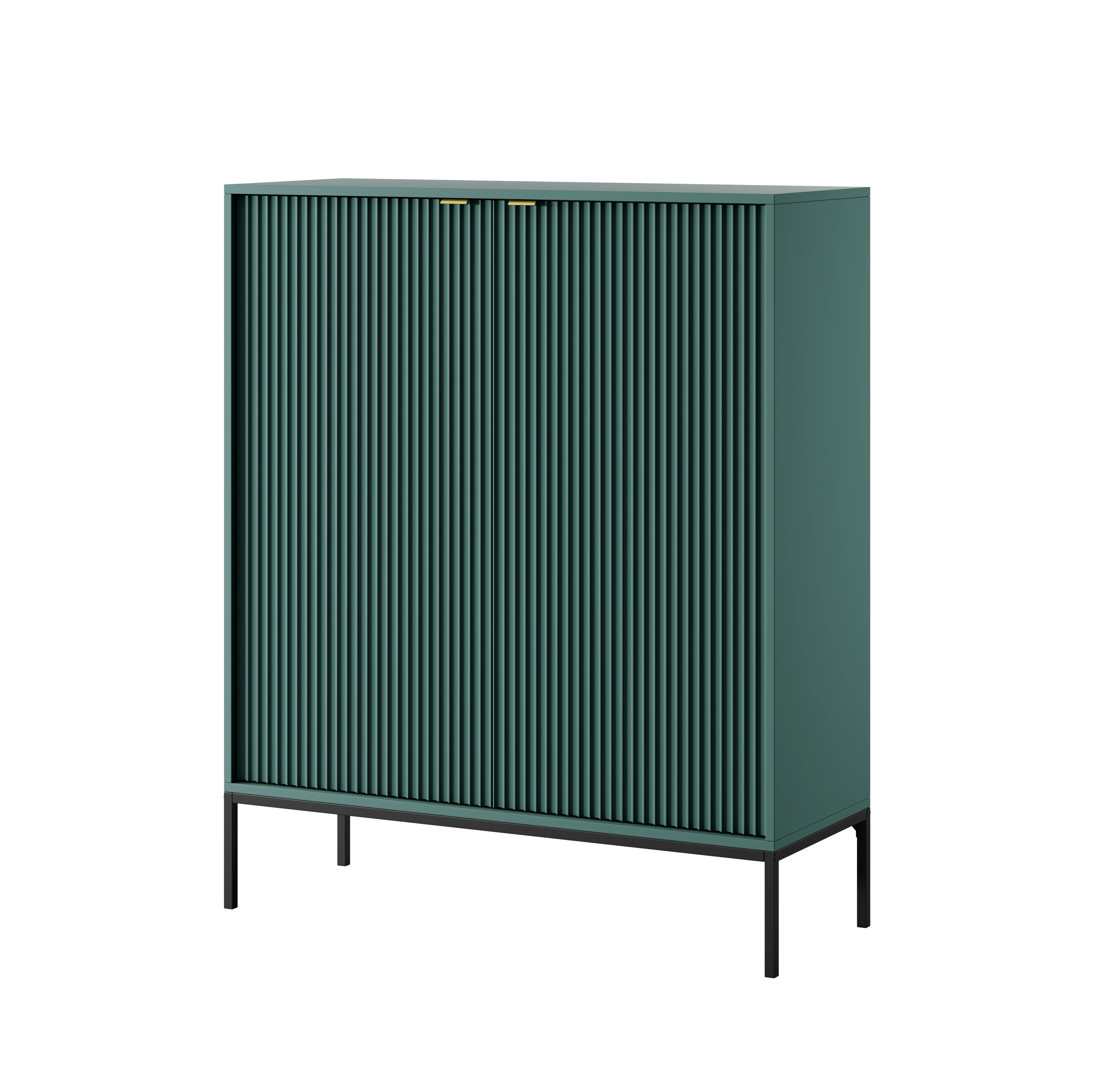 HIGHBOARD STELLARE 104/125/39 cm mit 2 Türen Hellgrün - Hellgrün, Holzwerkstoff (104/125/39cm) - MASSENO