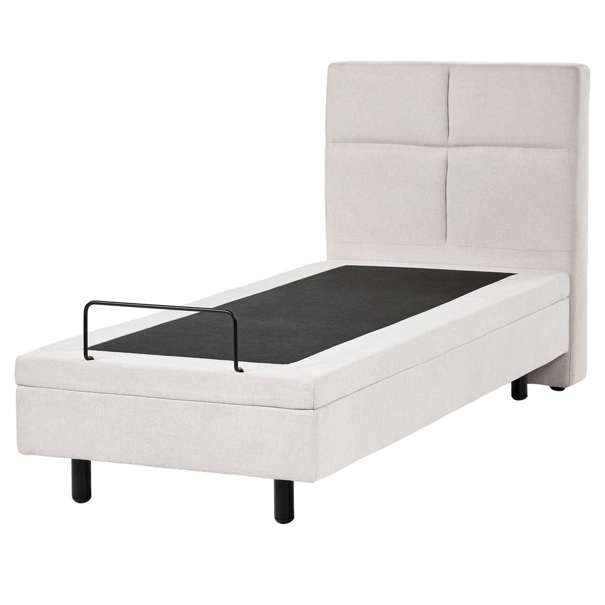 BETT verstellbar 90/200 cm Stoff Hellbeige Viceroy - Beige, Textil (90/200cm) - Beliani
