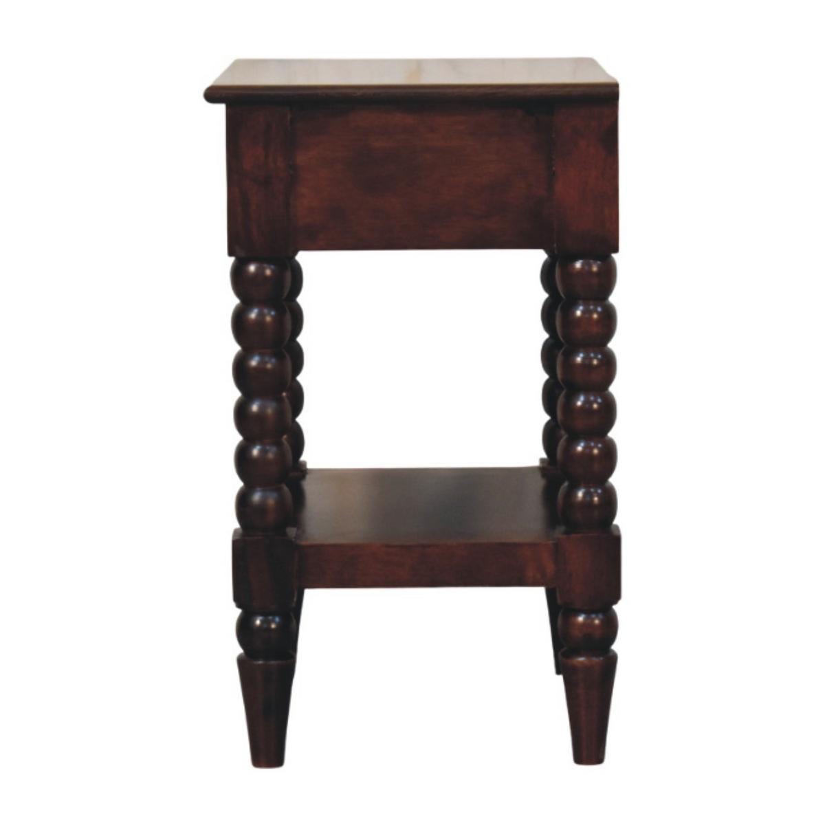 NACHTKASTEN Vienna, 1 Schublade und Offenes Regal, Dunkelbraun - Dunkelbraun/Messingfarben, Holz/Metall (45/60/35cm) - Artisan Furniture