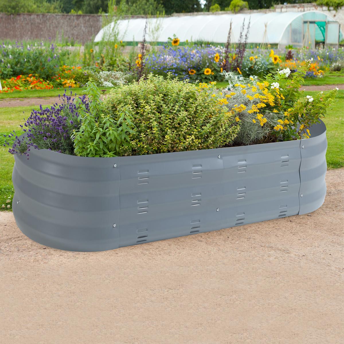 PFLANZBEET Alfedena - Anthrazit, Metall (129/25/50cm) - casa.pro