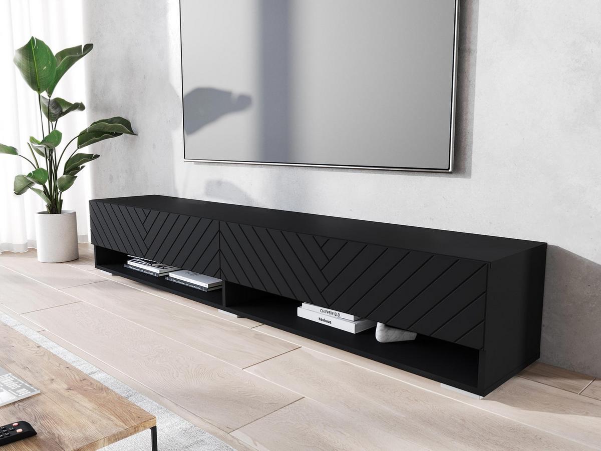 TV-LOWBOARD A180 MDF - Graphitfarben/Schwarz, Holzwerkstoff/Kunststoff (180/30/33cm) - MIRJAN24