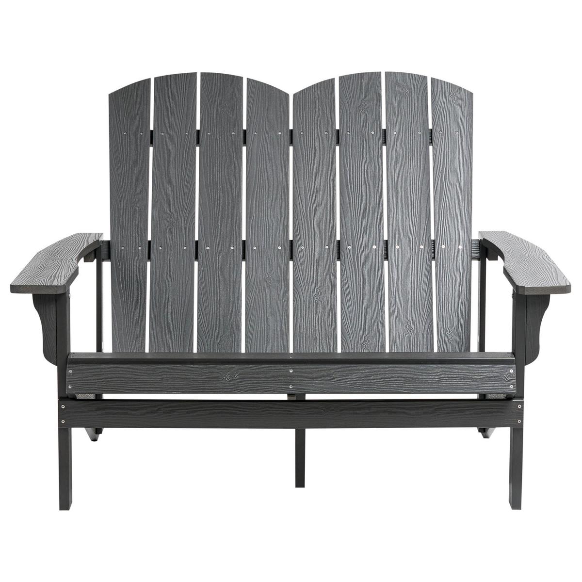 GARTENBANK 125 cm Dunkelgrau Adirondack - Dunkelgrau/Grau, Kunststoff (125/91/73cm) - Beliani