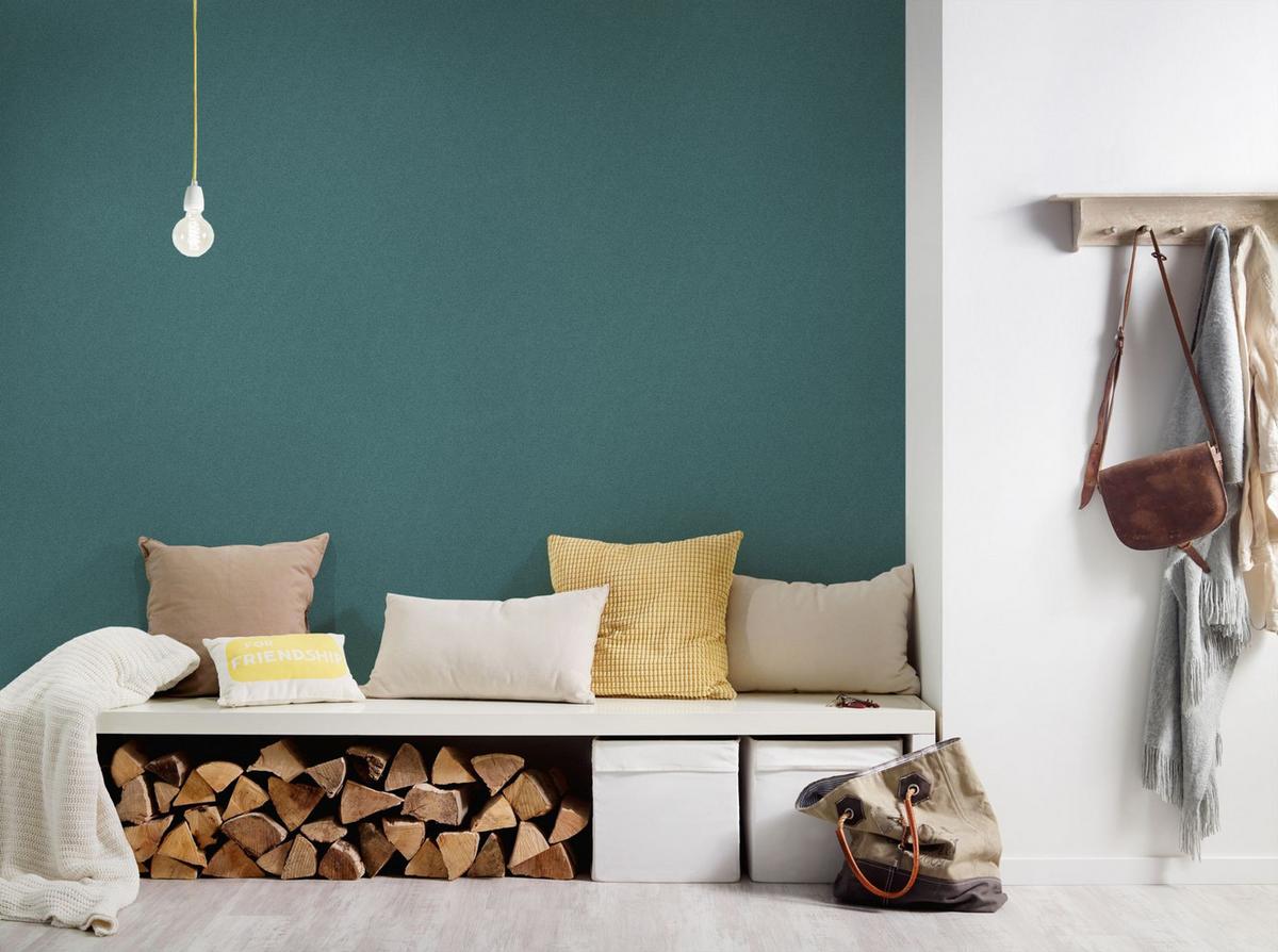 VLIESTAPETE Grün 53/1005 cm - Grün, Textil (53/1cm) - KUNSTLOFT