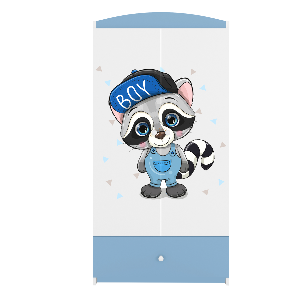 KINDERKLEIDERSCHRANK Waschbär - Blau, Holzwerkstoff (90/175/52cm) - RAUMHIRSCH FURNITURE