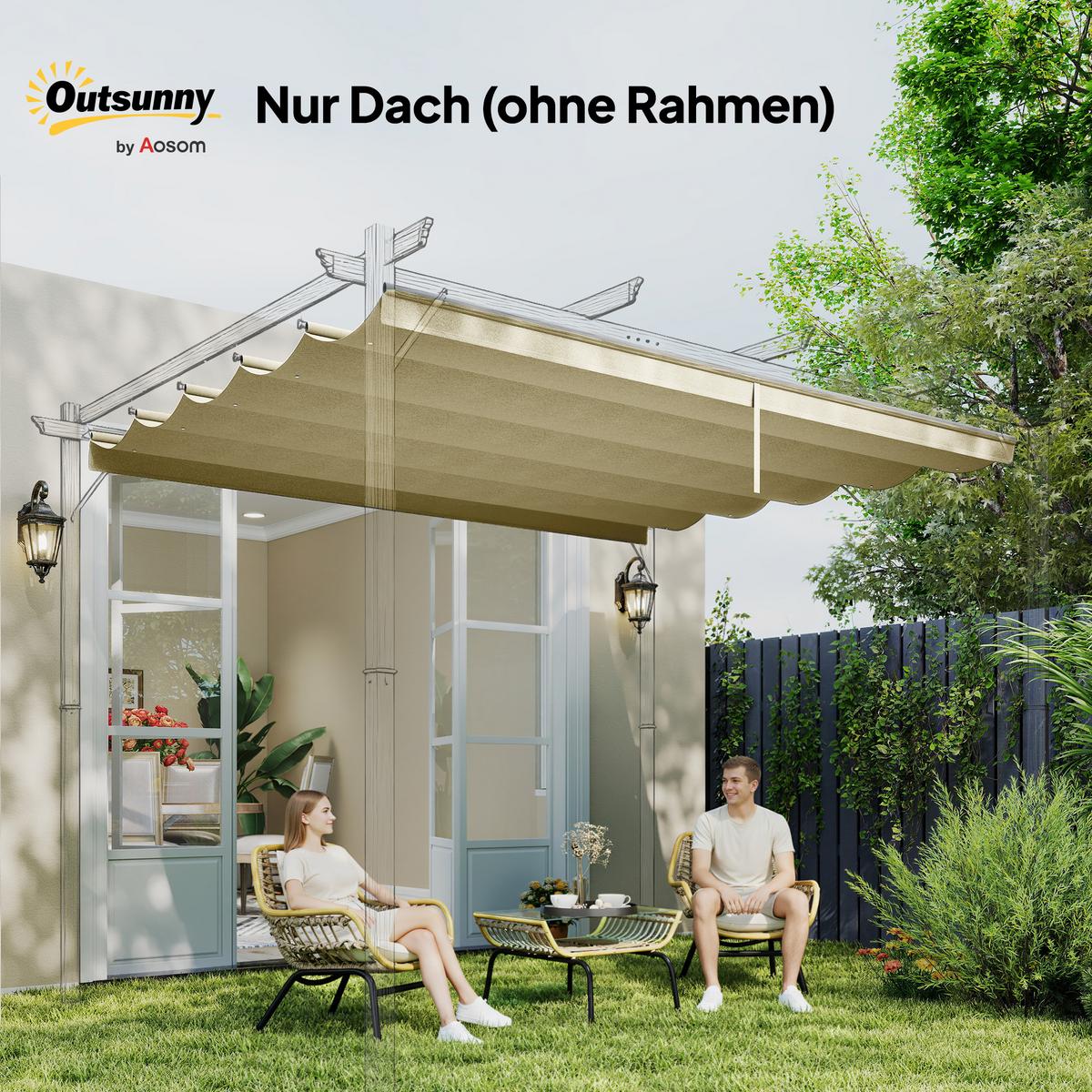ERSATZDACH aus Polyester Beige - Beige, Kunststoff (255/6/250cm) - Outsunny