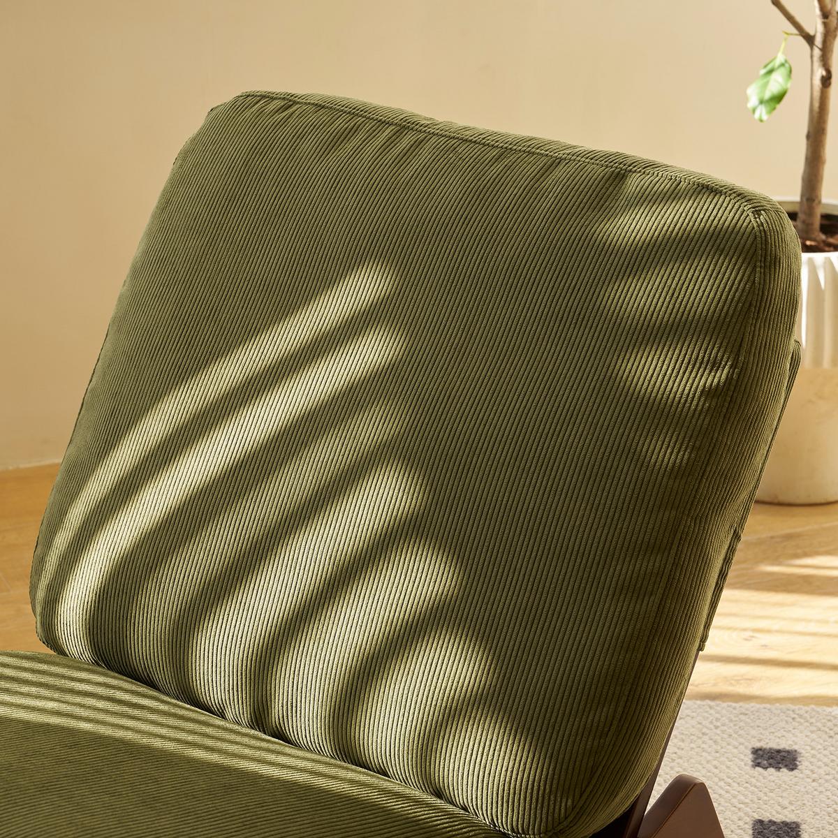 SCHAUKELSTUHL stoff grün holz gleitstuhl modern - Grün, Textil (90/71.9/61.5cm) - Urban Meuble