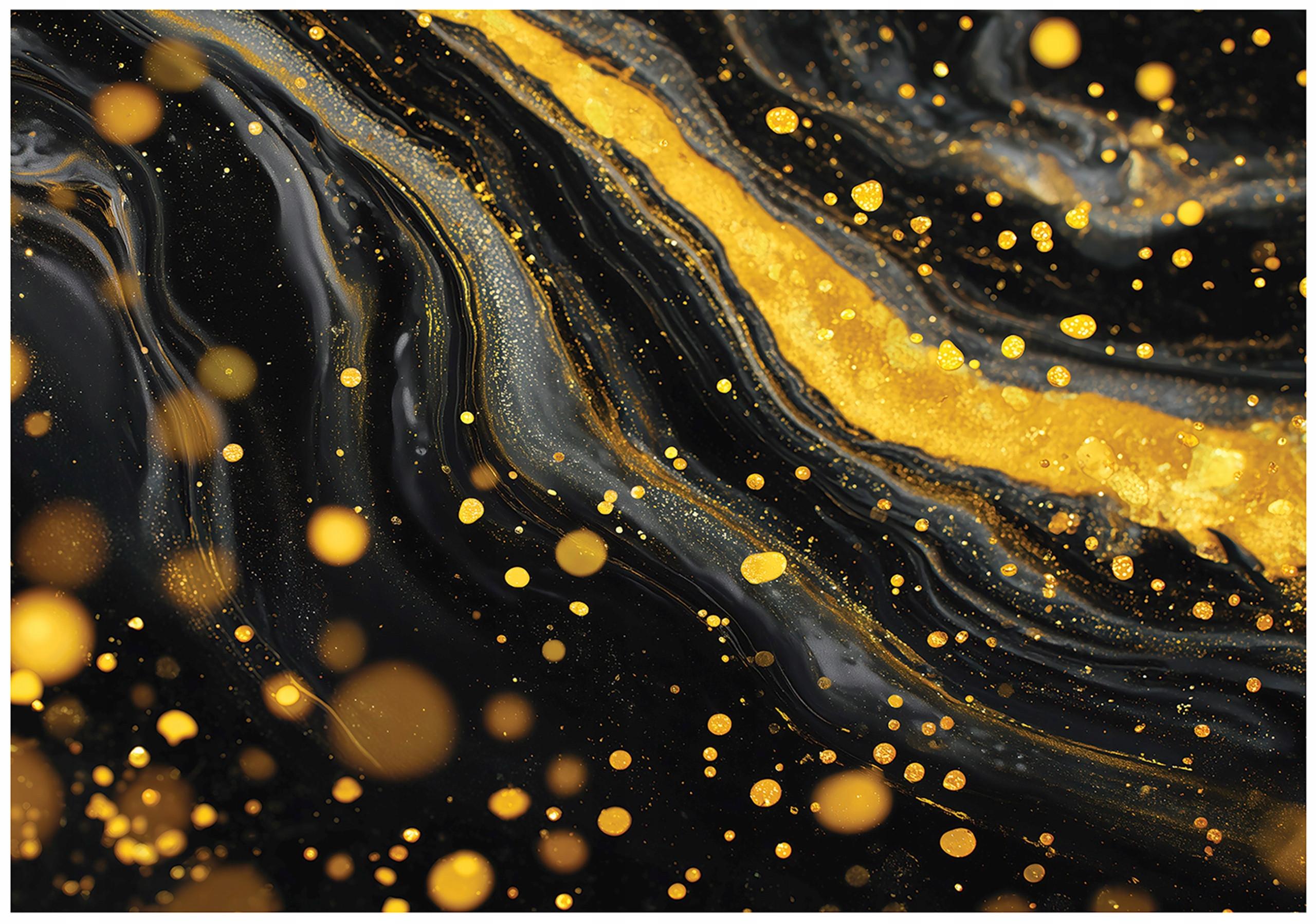 FOTOTAPETE Abstrakt Marmor Schwarz 300x210 cm - Multicolor, Papier (300/210cm) - Wallarena