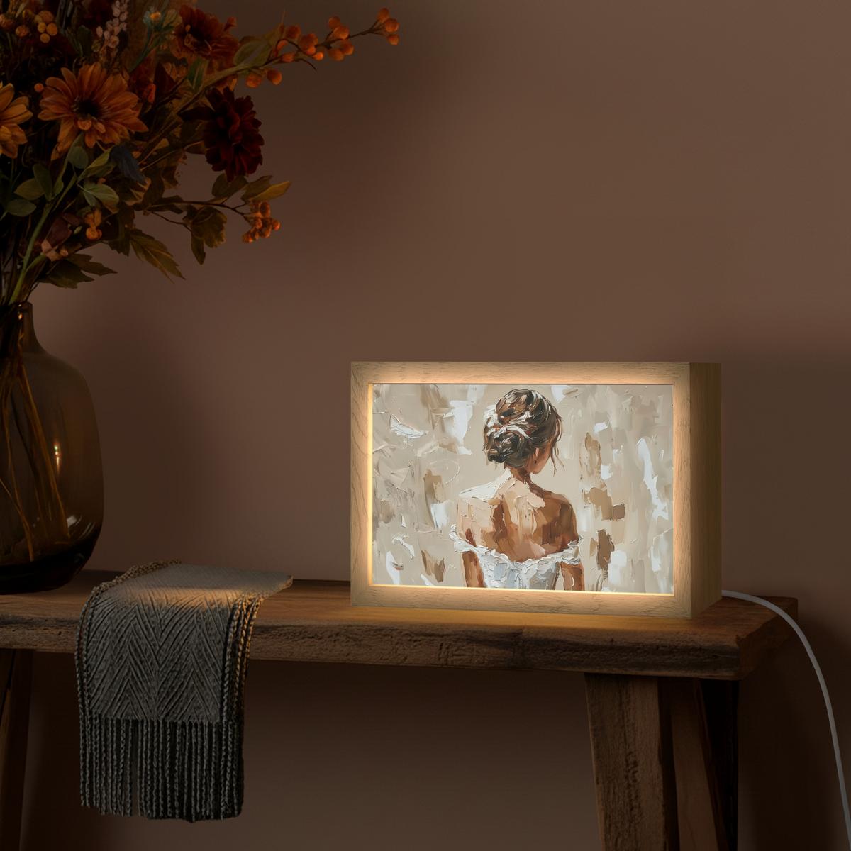 TISCHLEUCHTE Frau - Farbe - Abstrakt - Beige - Modern 30x20 cm - Brombeere, Holzwerkstoff (8/30/20cm) - OnlyWow