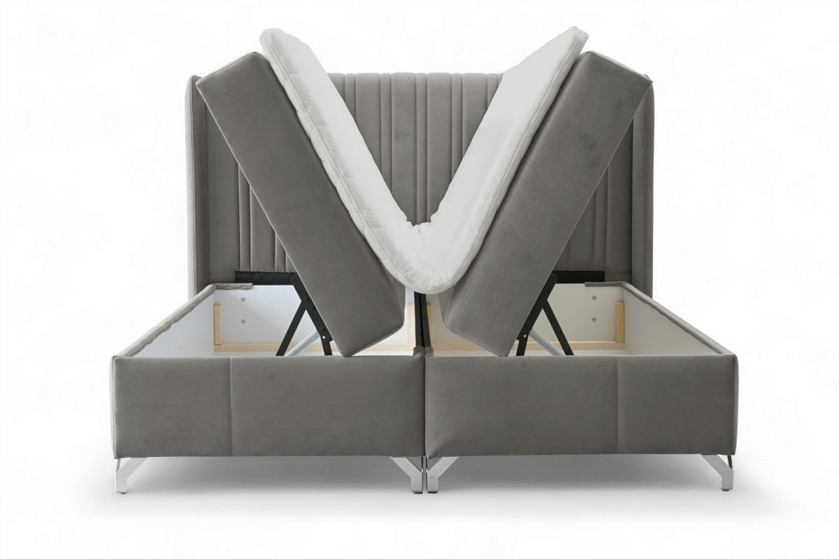 BOXBETT Damien - Dunkelgrau, Holzwerkstoff/Textil (140/200cm) - Fun Möbel