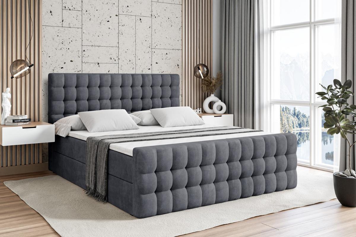 BOXBETT VIONE-Z - 140 x 200 - H4 - Dunkelgrau - Dunkelgrau, Holzwerkstoff (140/200cm) - ALTDECOR