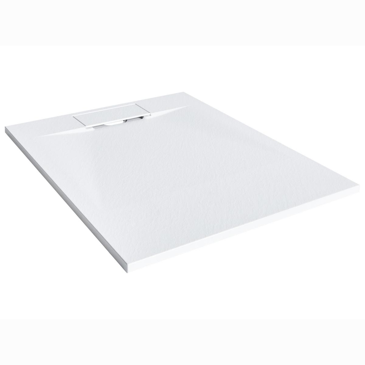 DUSCHWANNE 80/100/3 cm Weiß Azzurro - Weiß, Kunststoff (100/3/80cm) - Beliani